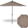 11' Collar Tilt Market Bronze Frame Taupe Canopy Umbrella -Outdoor Garden Living 017220