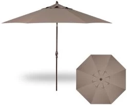 11' Collar Tilt Market Bronze Frame Taupe Canopy Umbrella