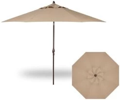 11' Collar Tilt Market Bronze Frame Sand Canopy Umbrella