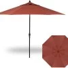 11' Auto Tilt Market Black Frame Ridge Sequoia Canopy Umbrella 1 11' Auto Tilt Market Black Frame Ridge Sequoia Canopy Umbrella -Outdoor Garden Living 018661