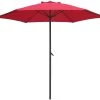 9' Market Bronze Frame Red Canopy Umbrella -Outdoor Garden Living 028172