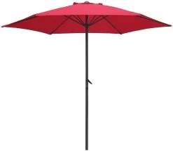 9' Market Bronze Frame Red Canopy Umbrella