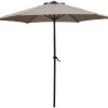 9' Market Bronze Frame Beige Canopy Umbrella