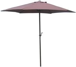 9' Market Bronze Frame Brown Canopy Umbrella