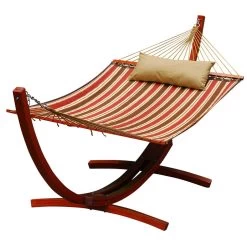 2-Point Quilted Hammock With Arc Frame Combination -Outdoor Garden Living 033121