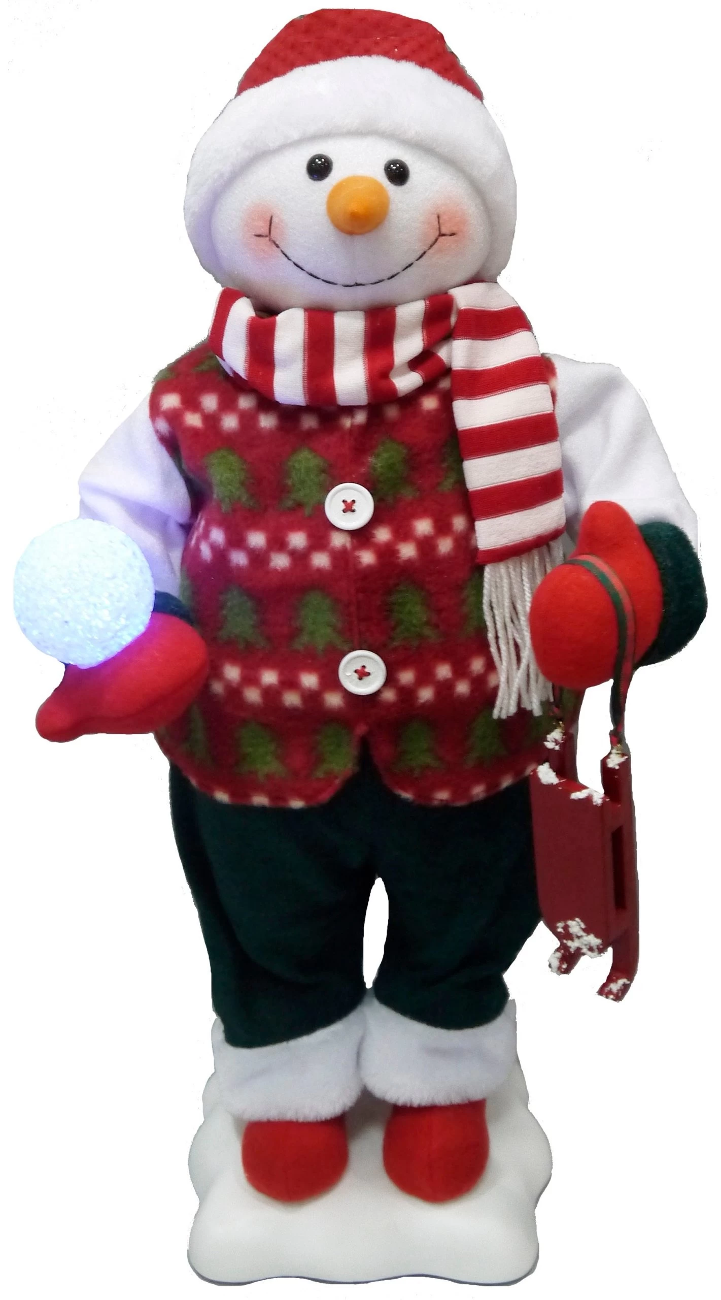 24" Animated Mr. Snowman With Lighted Snowball 3 24" Animated Mr. Snowman With Lighted Snowball