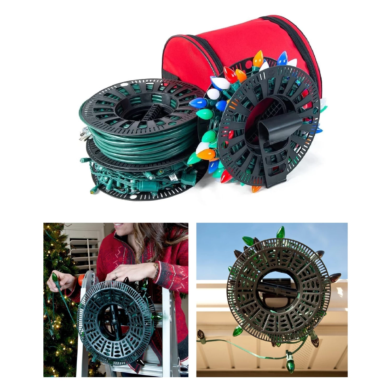 TreeKeeper Santa's Bags Install 'N Store Light Storage Bag With Reels 3 TreeKeeper Santa's Bags Install 'N Store Light Storage Bag With Reels