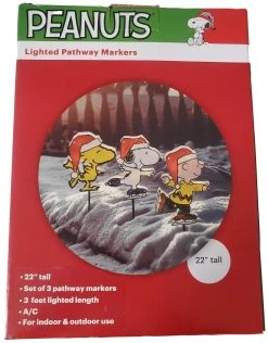 2D Lighted Peanuts® Pathway Markers (Set Of 3) -Outdoor Garden Living 069616 2