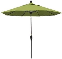 9' Auto Tilt Market Black Frame Macaw Canopy Umbrella Thin Pole