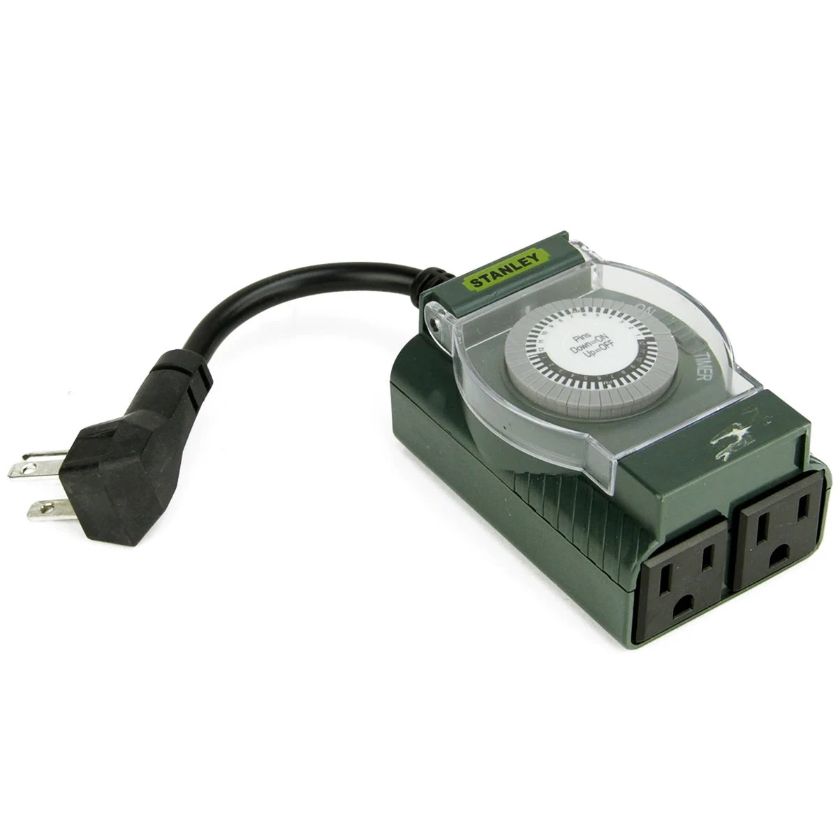 Stanley TimeIt Outdoor Twin Grounded 2-Outlet Mechanical Timer 3 Stanley TimeIt Outdoor Twin Grounded 2-Outlet Mechanical Timer