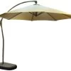 10' Octagon Offset Champagne Frame Umbrellas With Base -Outdoor Garden Living 072762 1