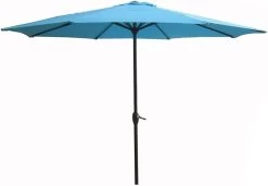7.5' Market Black Frame Blue Canopy Umbrella