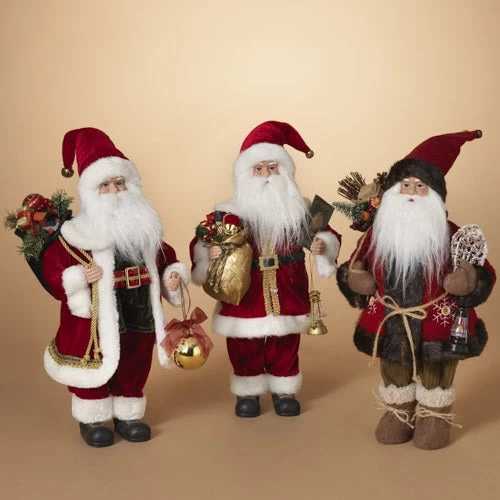 18" Polyester Standing Santas 3 18" Polyester Standing Santas