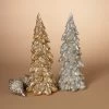 14" Resin Gold & Silver Glitter Trees