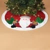 48" Red Velvet Metallic Embroidered Santa Christmas Tree Skirt With Faux Fur Border -Outdoor Garden Living 088783 3