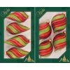 Pack Of 4 Red Velvet/Lime Green Candy Glitter Tree Ornaments -Outdoor Garden Living 089854