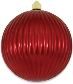 200MM Sonic Red Shatterproof Ripple Ball Ornament