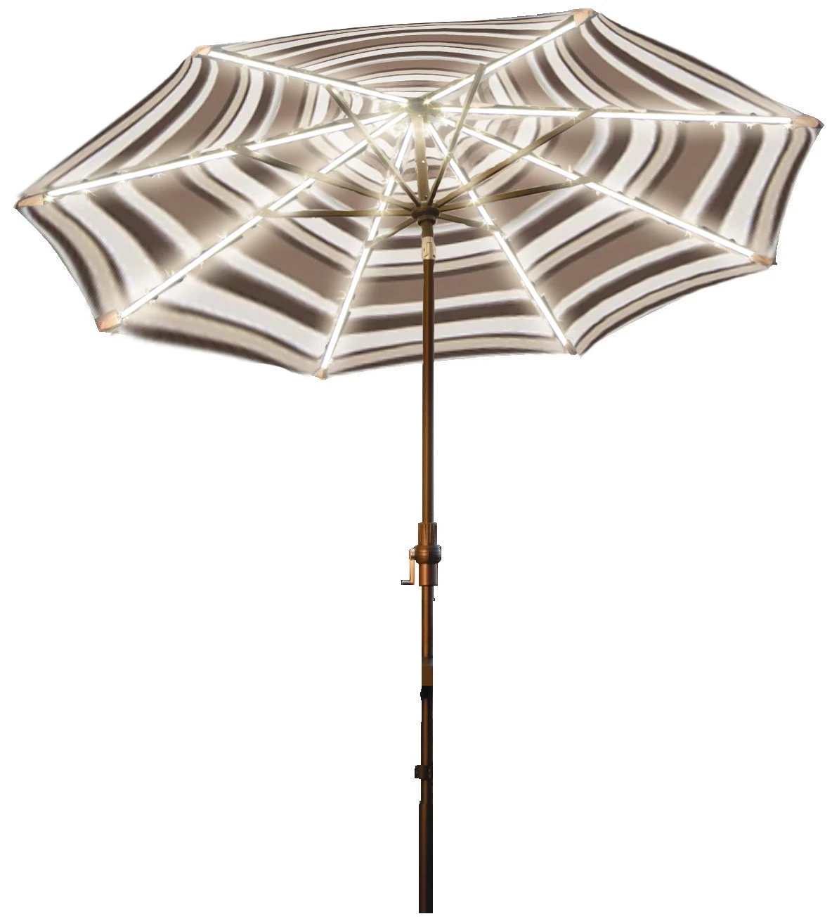 13' Starlux Collar Tilt Market Umbrella In A Bronze Frame With A Sahara Stripe Canopy 3 13' Starlux Collar Tilt Market Umbrella In A Bronze Frame With A Sahara Stripe Canopy