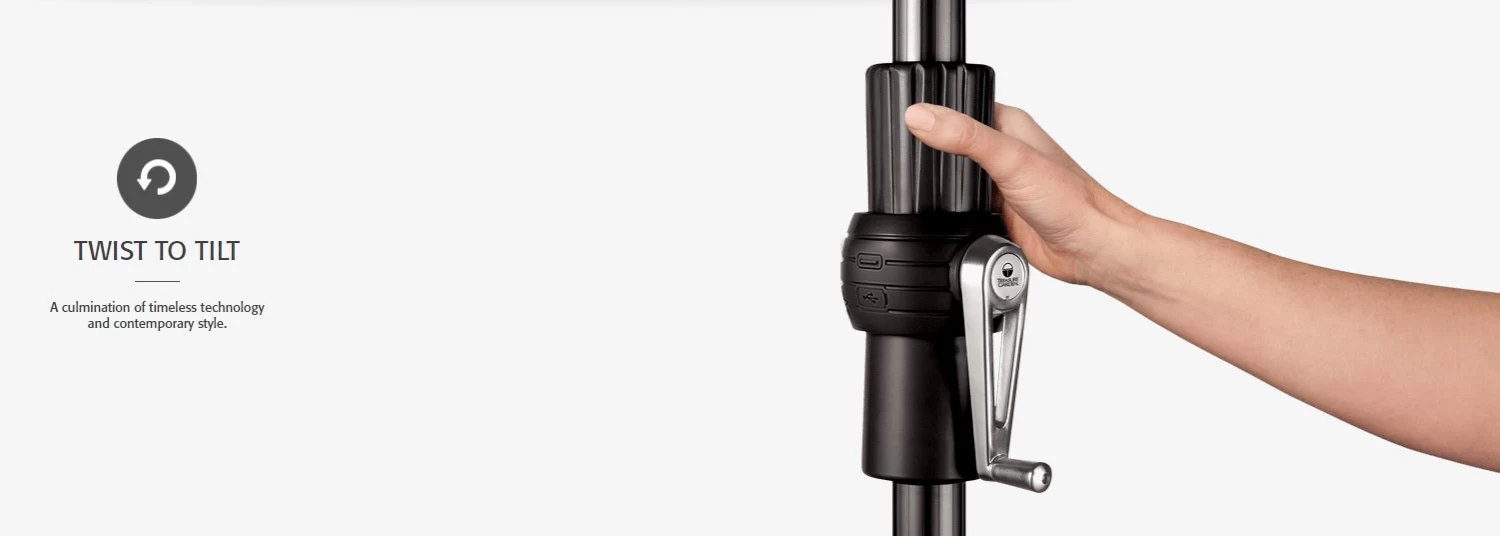 9' Starlux Collar Tilt Market Umbrella In A Bronze Frame With A Taupe Canopy 10 9' Starlux Collar Tilt Market Umbrella In A Bronze Frame With A Taupe Canopy - Image 8