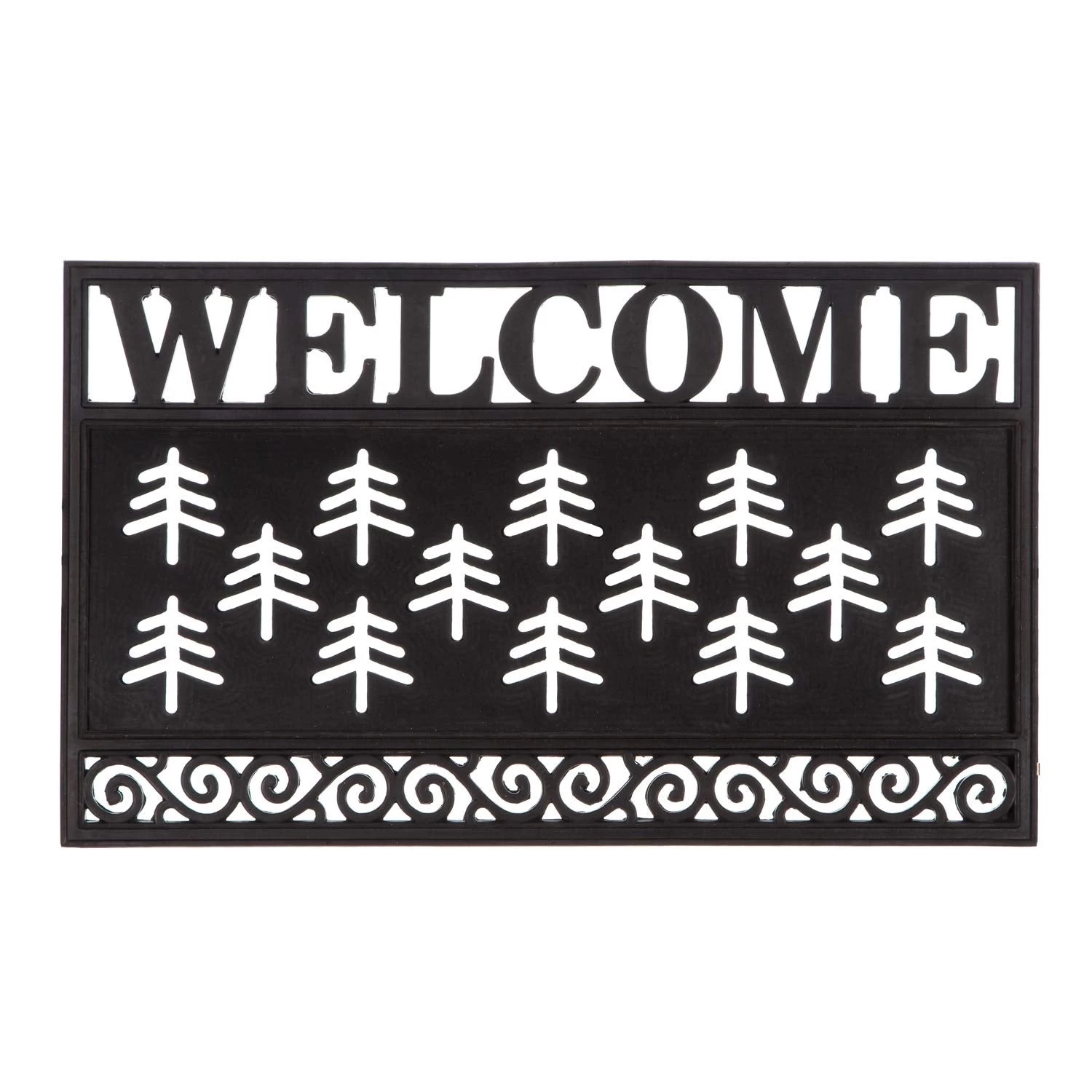 'Welcome' Kensington™ Evergreen Scroll Coir Sassafras Switch Mat Tray 3 'Welcome' Kensington™ Evergreen Scroll Coir Sassafras Switch Mat Tray
