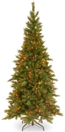 7.5' Lakeland Fir Slim Instant Lite Pole Pre-Lit Multi-Colored Artificial Christmas Tree