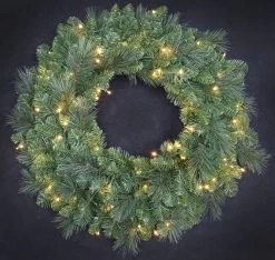 30" Mountain Spruce Wreath With 100 Starry Warm White LED Lights 7 30" Mountain Spruce Wreath With 100 Starry Warm White LED Lights -Outdoor Garden Living 094587