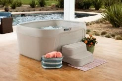 Curved Sand Roto Molded Spa Steps For Freeflow Cascina Hot Tub -Outdoor Garden Living 095127 2