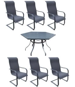 Dublin Gray Sling Spring Patio Dining Sets -Outdoor Garden Living 096992 2