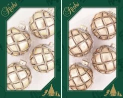 Set Of 4 Gold Starburst Ornaments
