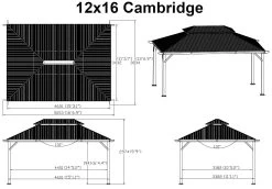 Cambridge Nutmeg Hard Top Gazebos 13 Cambridge Nutmeg Hard Top Gazebos -Outdoor Garden Living 12x16 Cambridge