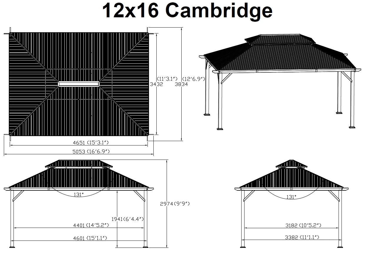 Cambridge Nutmeg Hard Top Gazebos 6 Cambridge Nutmeg Hard Top Gazebos - Image 4