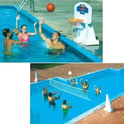 Swimline In-Ground Pool Jam Basketball/Volleyball Combo