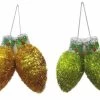 3D 2-Piece Tinsel Christmas Light Bulb Decorations -Outdoor Garden Living 138208