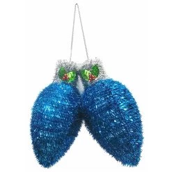 3D 2-Piece Tinsel Christmas Light Bulb Decorations -Outdoor Garden Living 138208 2
