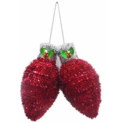 3D 2-Piece Tinsel Christmas Light Bulb Decorations -Outdoor Garden Living 138208 5