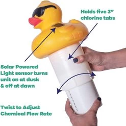 Solar Powered LED Derby Duck Pool Chlorinator 8002 -Outdoor Garden Living 143004 3