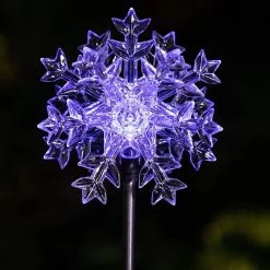Solar Powered Motion LED Snowflake Garden Lights -Outdoor Garden Living 162623 3