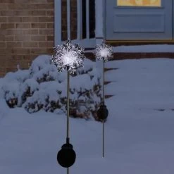 Solar Powered Motion LED Snowflake Garden Lights -Outdoor Garden Living 162623 9