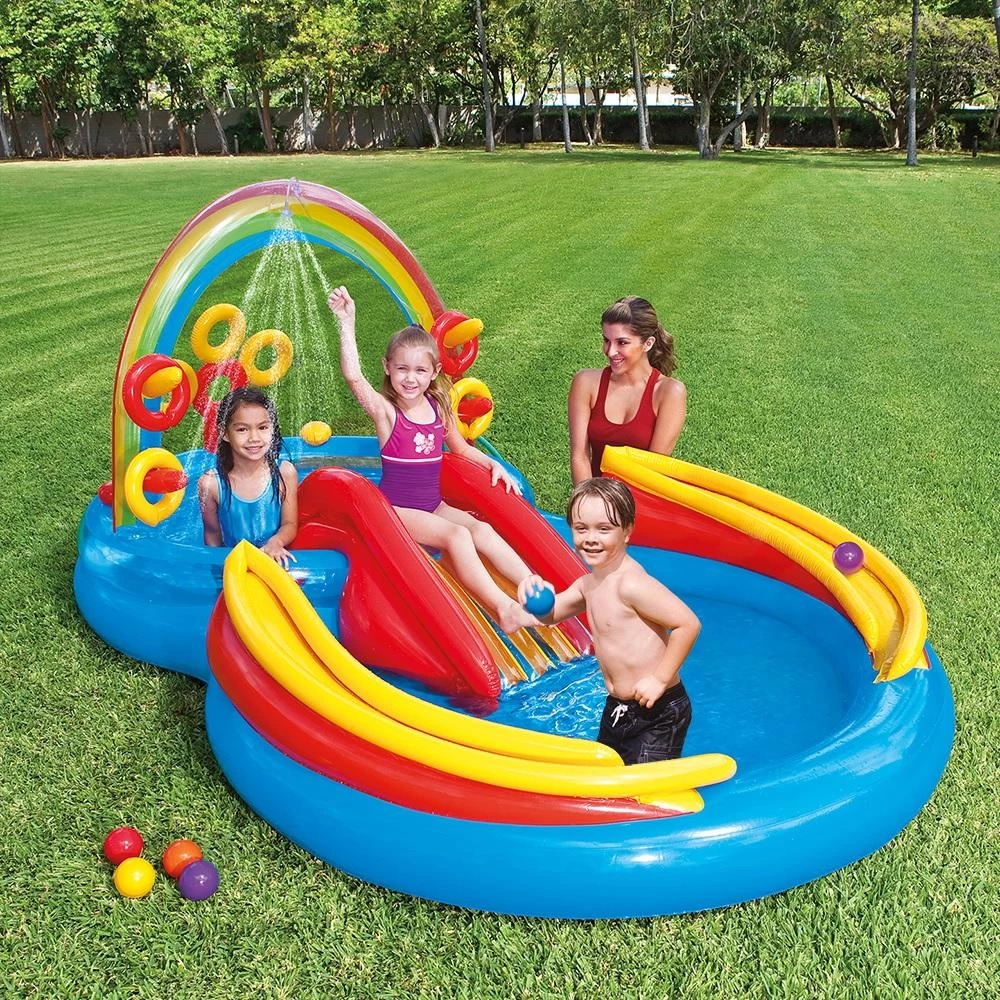 Intex Rainbow Ring Inflatable Play Center 3 Intex Rainbow Ring Inflatable Play Center