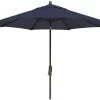 9' Auto Tilt Market Bronze Frame Indigo Canopy Umbrella