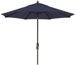 9' Auto Tilt Market Bronze Frame Indigo Canopy Umbrella