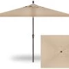 6.5' X 10' Rectangular Market Bronze Frame Cream Canopy Umbrella -Outdoor Garden Living 184106