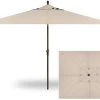 6.5' X 10' Rectangular Market Bronze Frame Champagne Canopy Umbrella 1 6.5' X 10' Rectangular Market Bronze Frame Champagne Canopy Umbrella -Outdoor Garden Living 184120