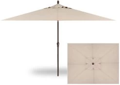 6.5' X 10' Rectangular Market Bronze Frame Champagne Canopy Umbrella