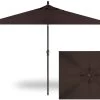 6.5' X 10' Rectangular Market Bronze Frame Walnut Canopy Umbrella 2 6.5' X 10' Rectangular Market Bronze Frame Walnut Canopy Umbrella -Outdoor Garden Living 184144