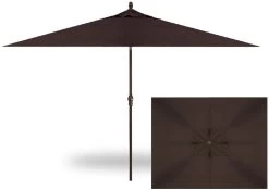 6.5' X 10' Rectangular Market Bronze Frame Walnut Canopy Umbrella