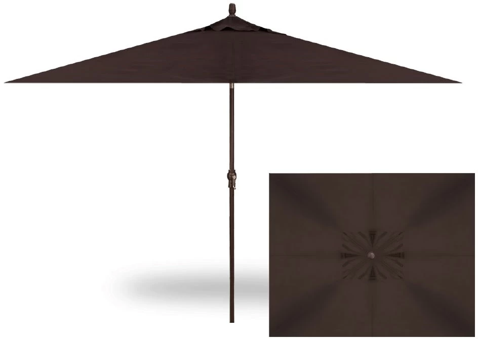 6.5' X 10' Rectangular Market Bronze Frame Walnut Canopy Umbrella 3 6.5' X 10' Rectangular Market Bronze Frame Walnut Canopy Umbrella
