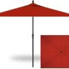 6.5' X 10' Rectangular Market Black Frame Really Red Canopy Umbrella -Outdoor Garden Living 184151