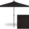 6.5' X 10' Rectangular Market Black Frame Black Canopy Umbrella 2 6.5' X 10' Rectangular Market Black Frame Black Canopy Umbrella -Outdoor Garden Living 184168