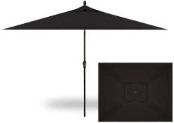 6.5' X 10' Rectangular Market Black Frame Black Canopy Umbrella
